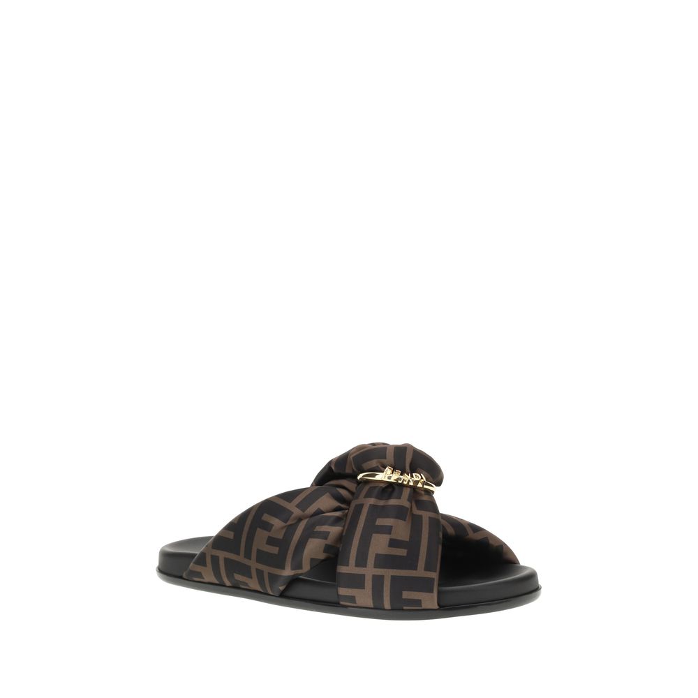 Multicolor Silk Flat Sandals