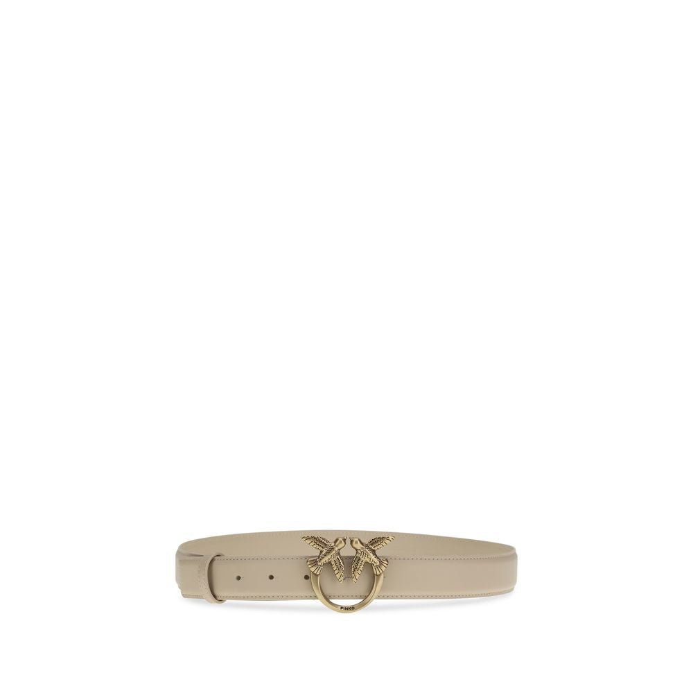 Beige Calf Leather Bos Taurus Belt