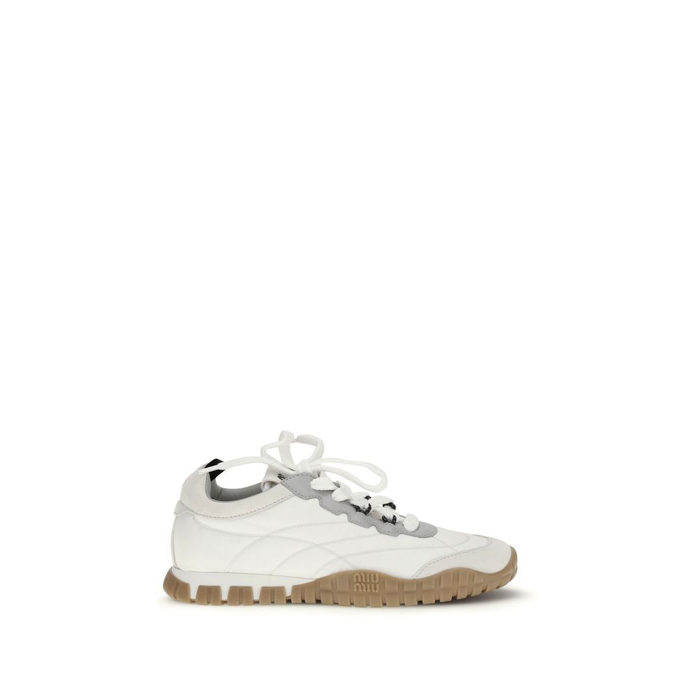 White Polyamide Athletic Sneakers