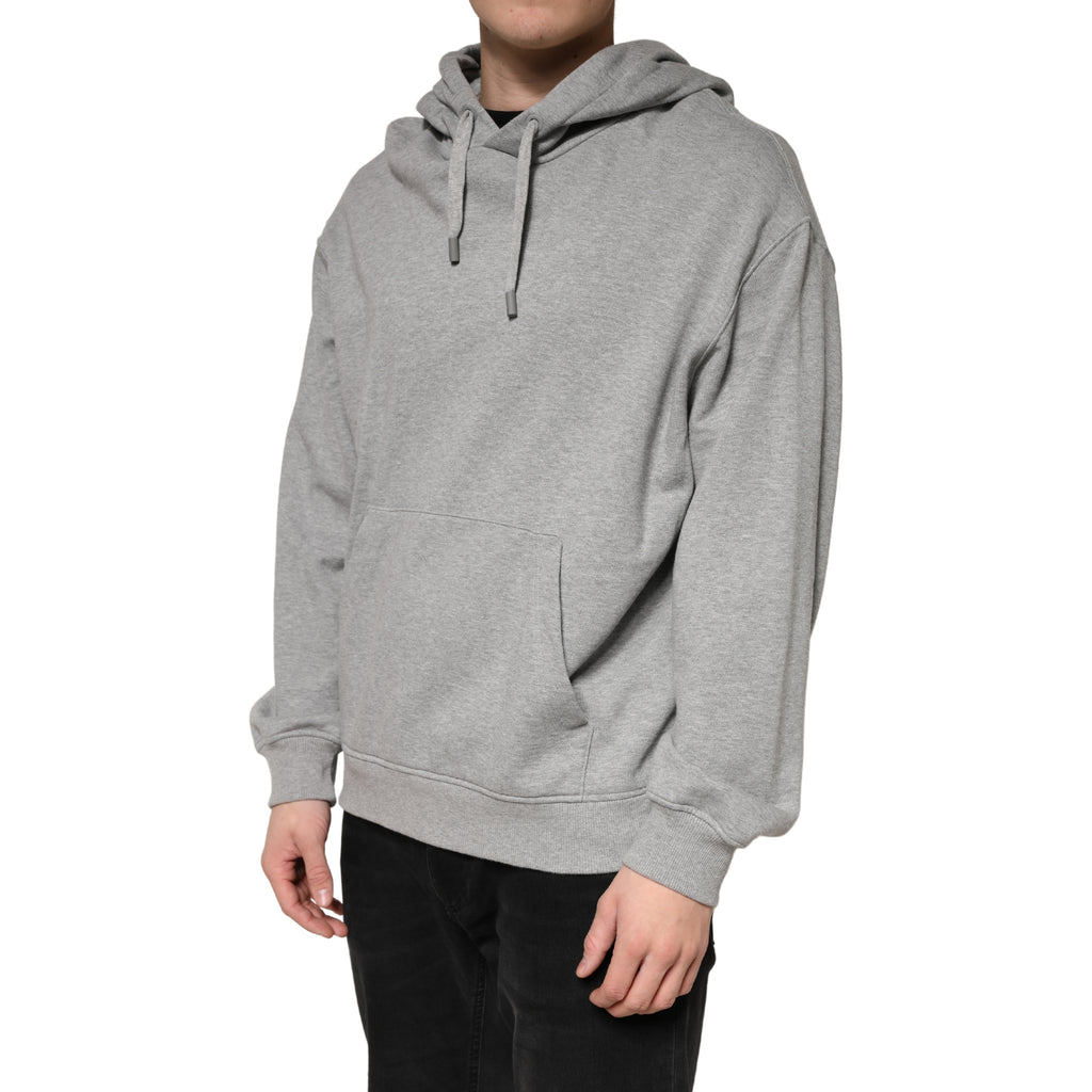 Gray Cotton Hooded Sweatshirt Sweater