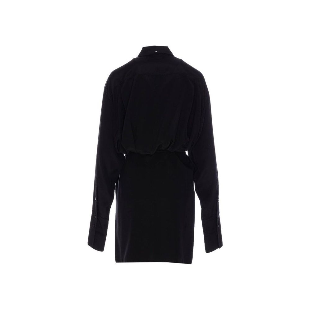 Black Elastane Casual Dress