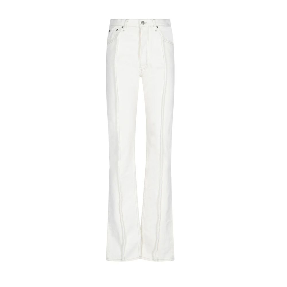 White Cotton Flared Jeans