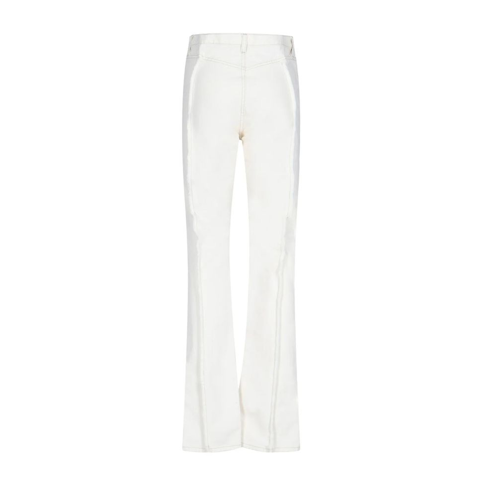White Cotton Flared Jeans