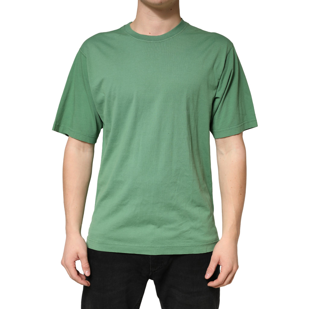 LightGreen Cotton Crewneck Short Sleeve T-Shirt