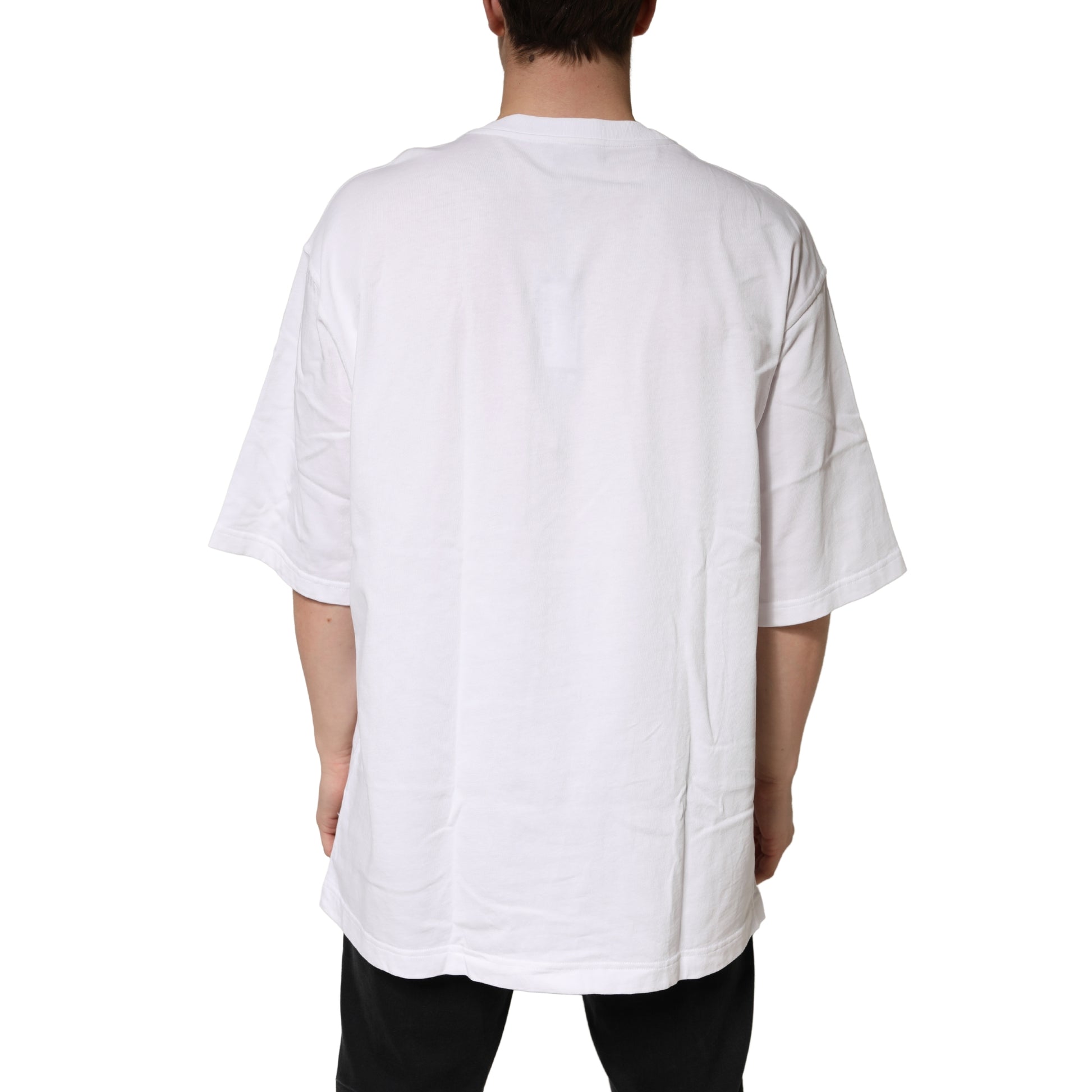 White Cotton Crewneck Short Sleeve T-Shirt