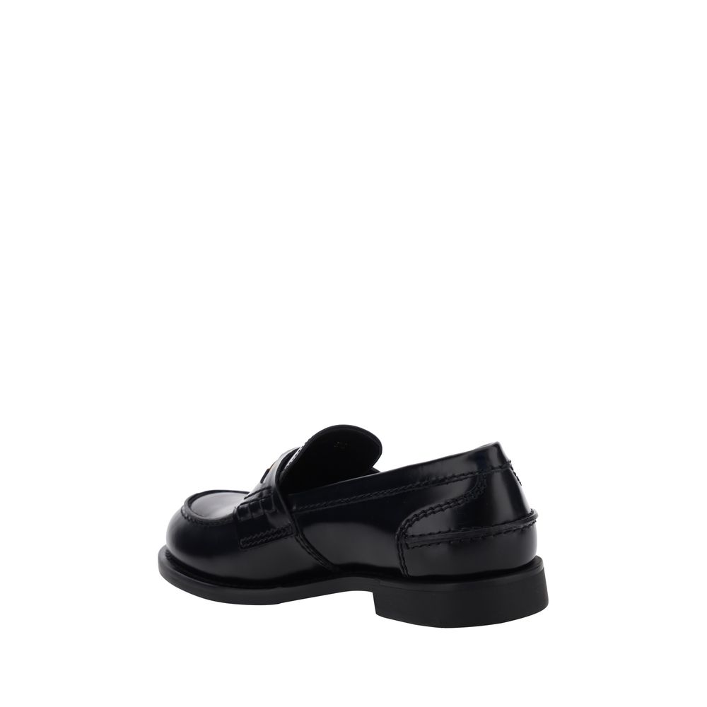 Black Rubber Slip-On Loafers