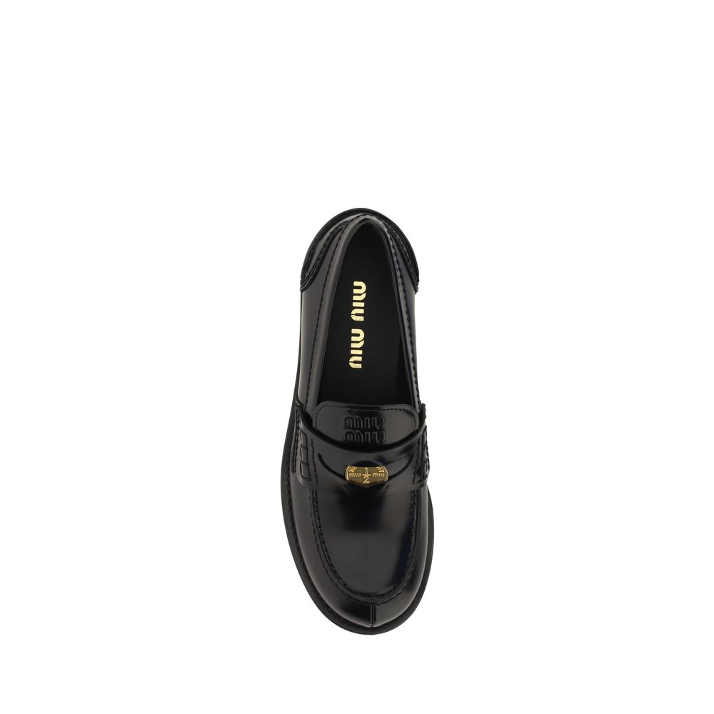 Black Rubber Slip-On Loafers