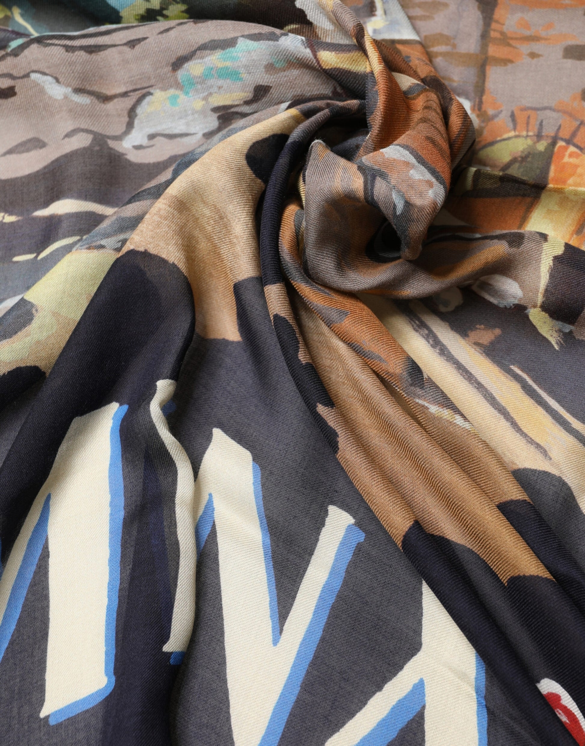 Multicolor Taormina Modal Shawl 130cm x 130cm  Men Scarf