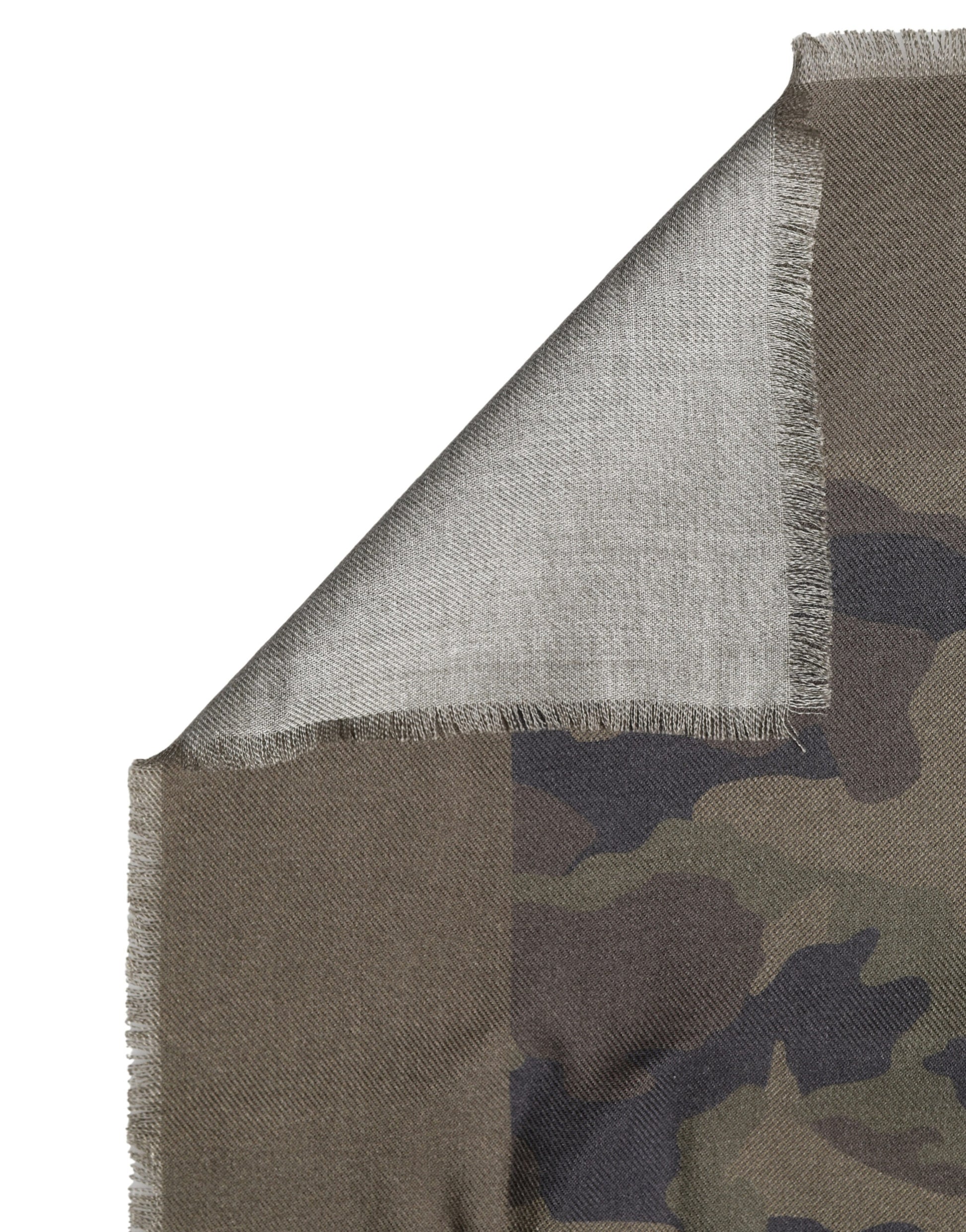 Green Camouflage Logo Cashmere 138cm x 137cm Men Scarf