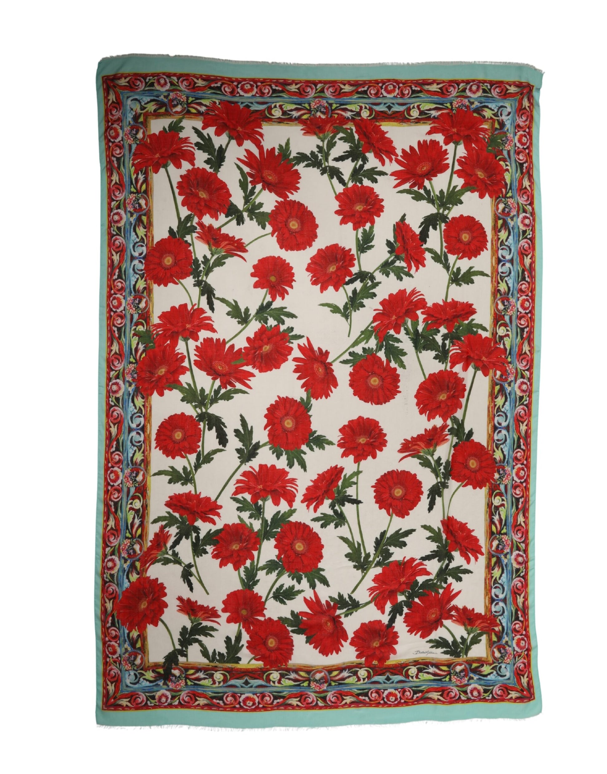 Multicolor Floral Print Wrap Shawl 196cm x 132cm Scarf