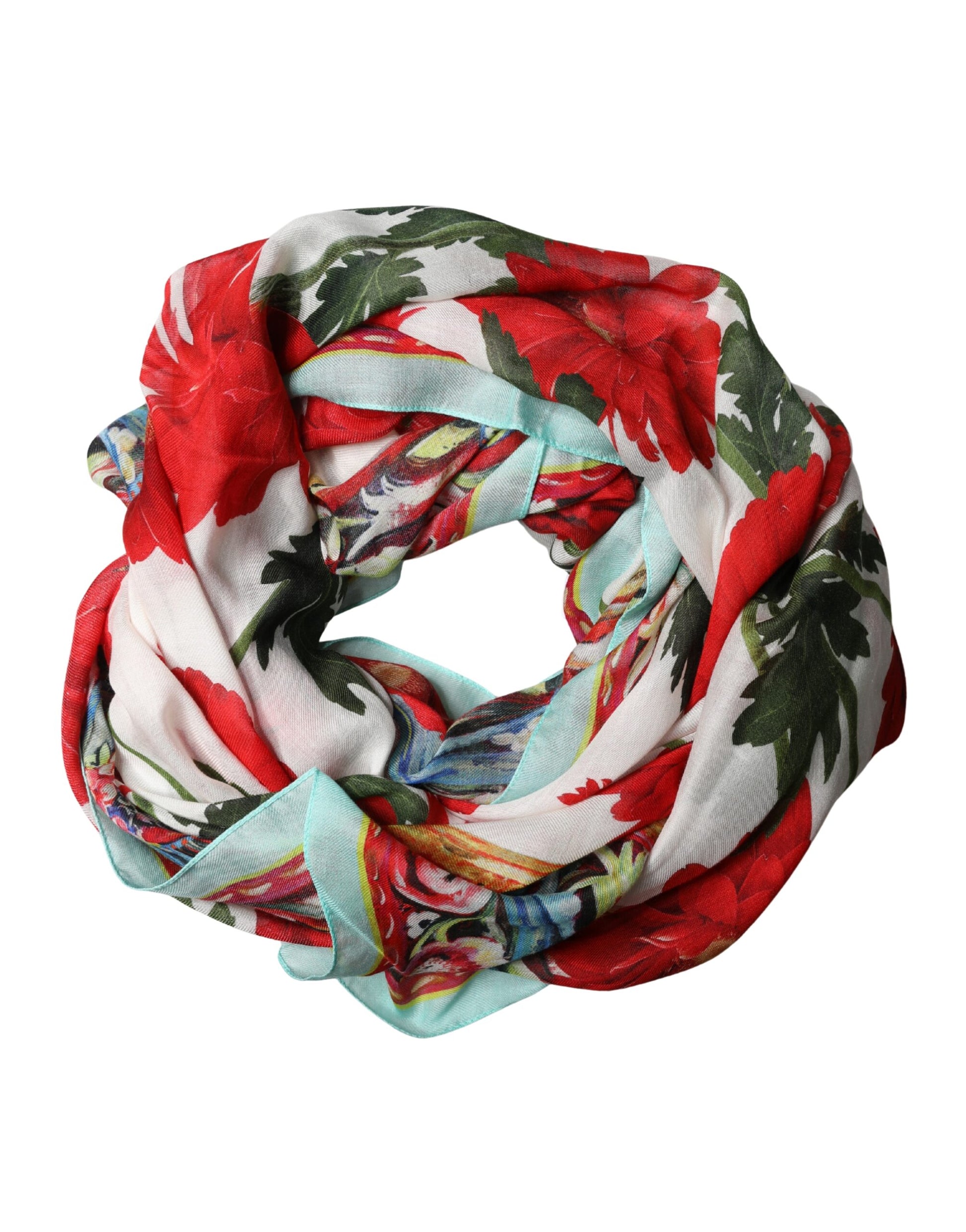 Multicolor Floral Print Wrap Shawl 196cm x 132cm Scarf