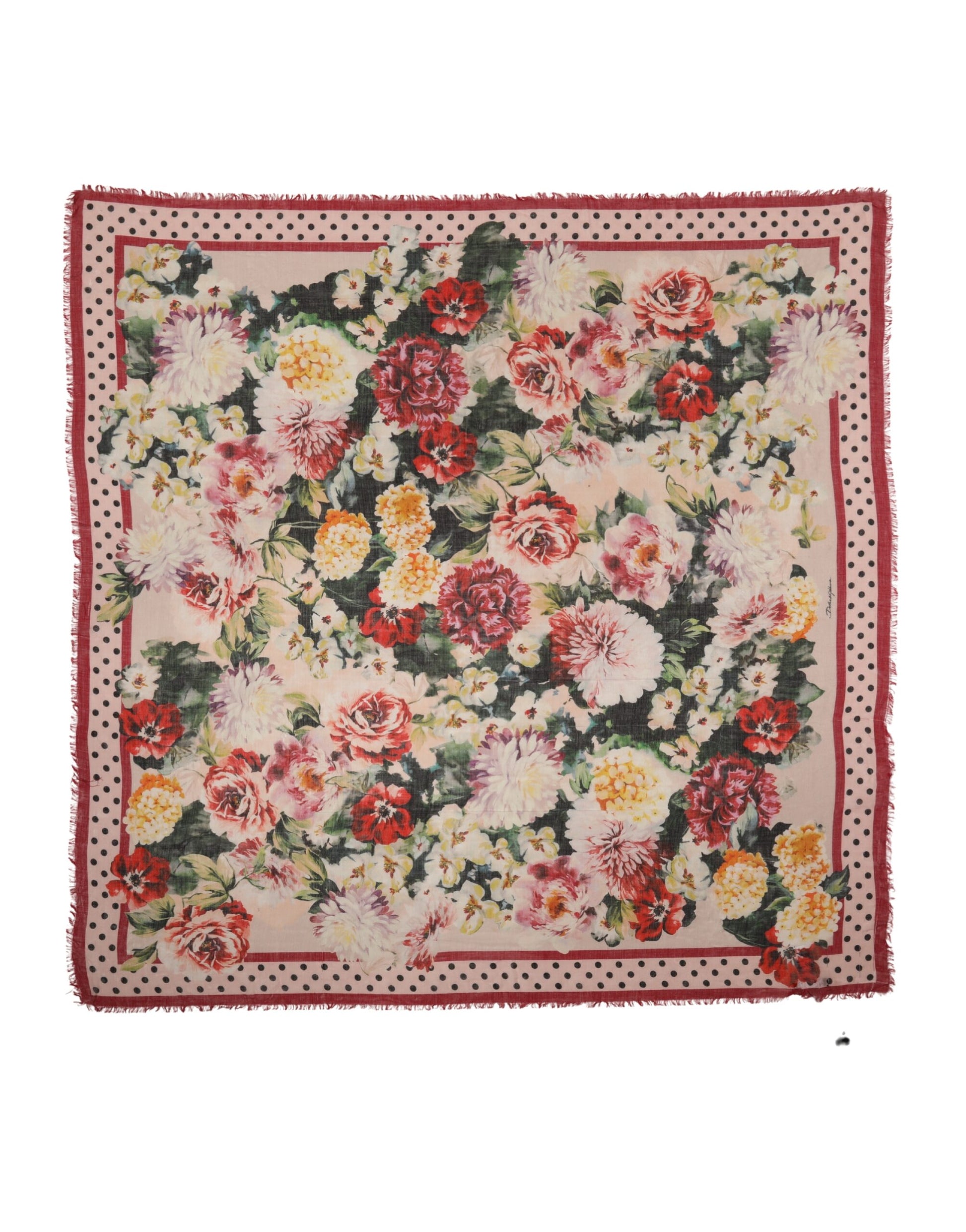 Multicolor Floral Print Square Stole 136cm x 130cm Scarf