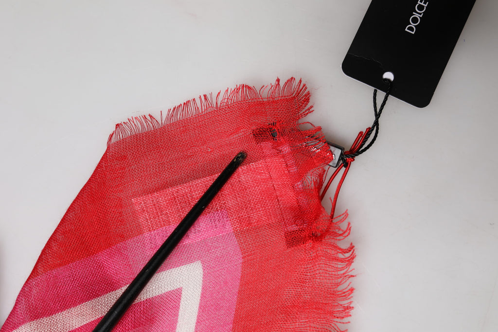 Pink DG Amore Print Neck Square Shawl 140cm x 140cm Scarf