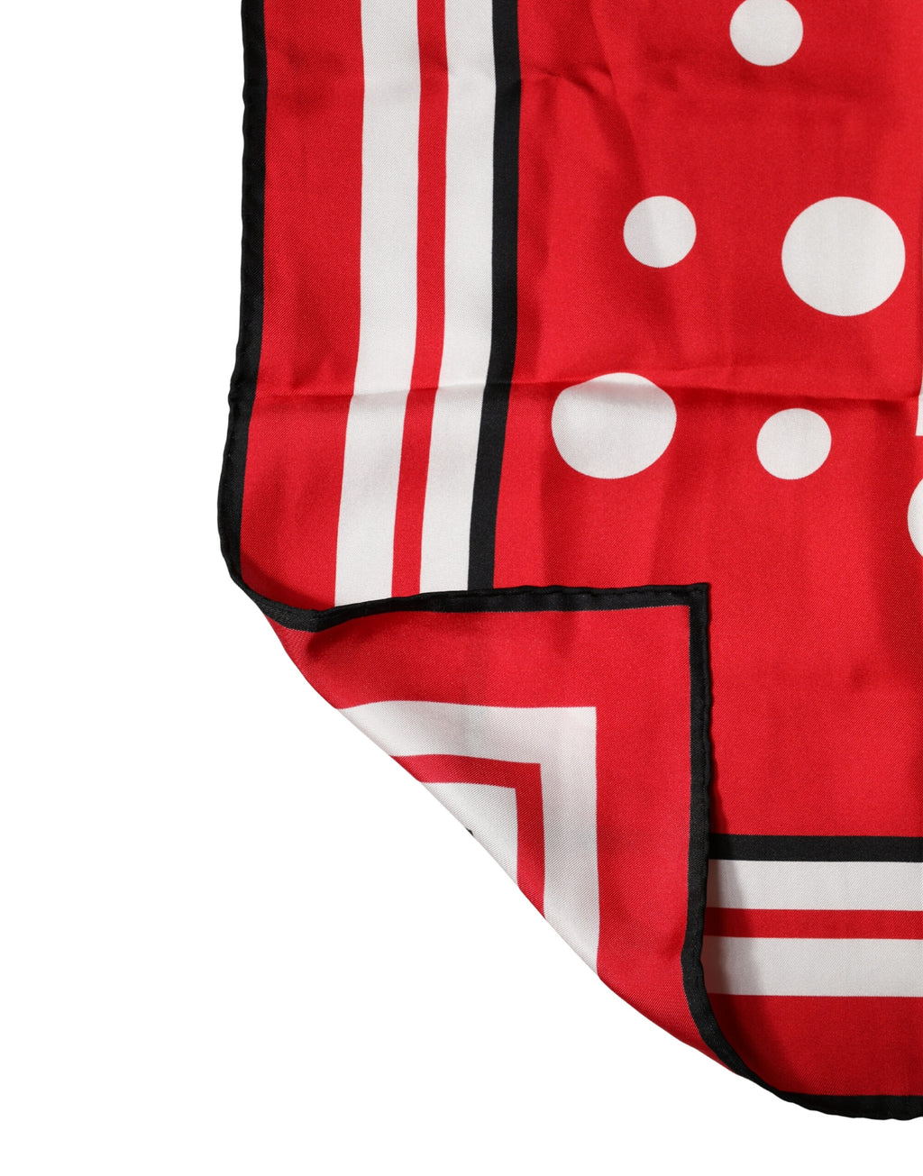 Red White Polka Dot Square Foulard 90cm x 88cm Scarf