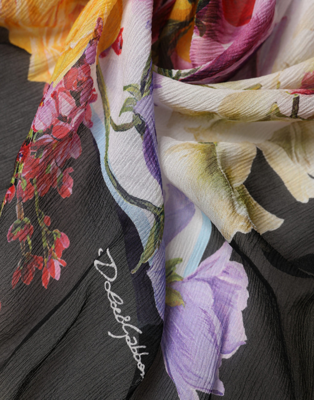 Multicolor Floral Print Square Stole 209cm x 127cm Scarf