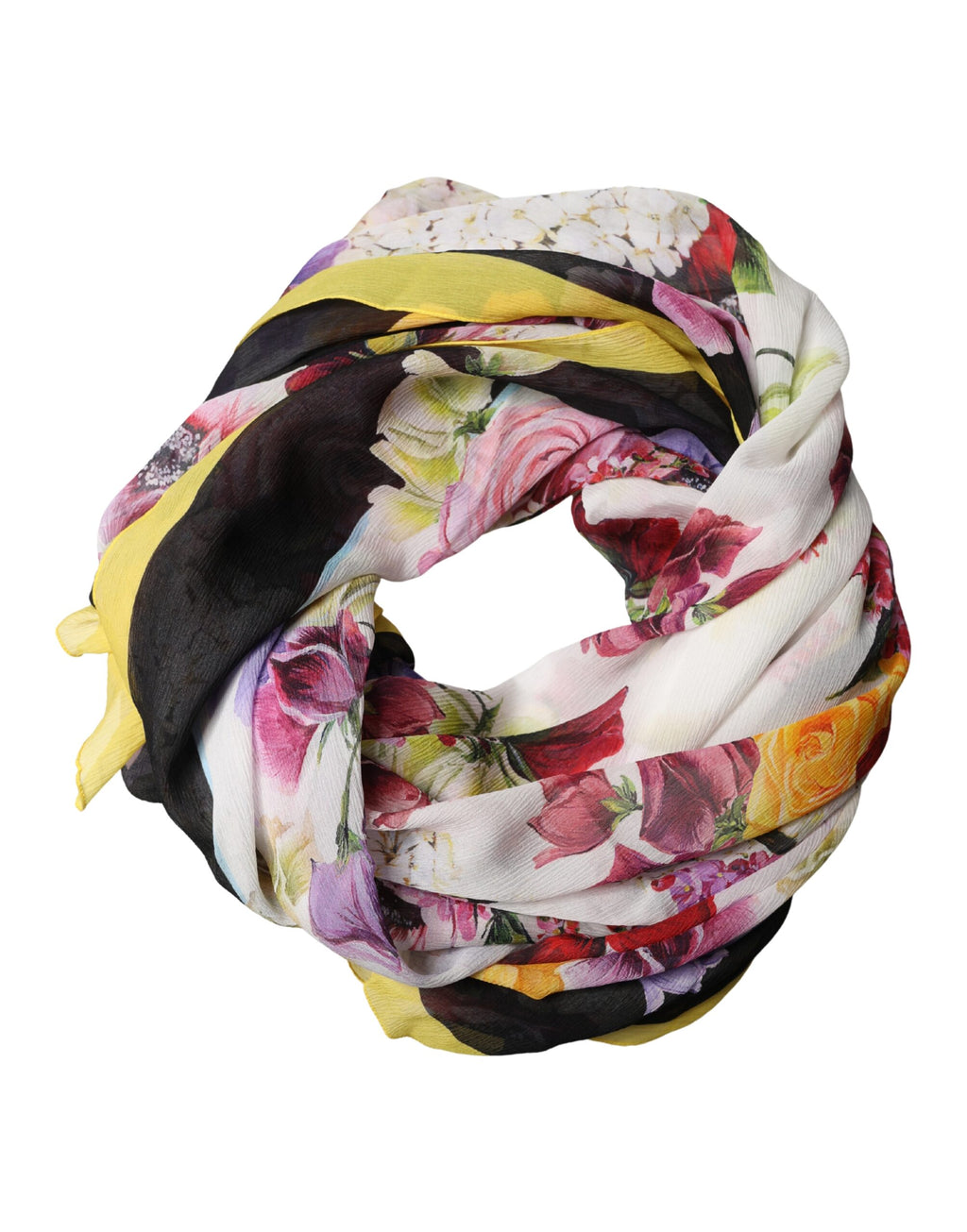 Multicolor Floral Print Square Stole 209cm x 127cm Scarf