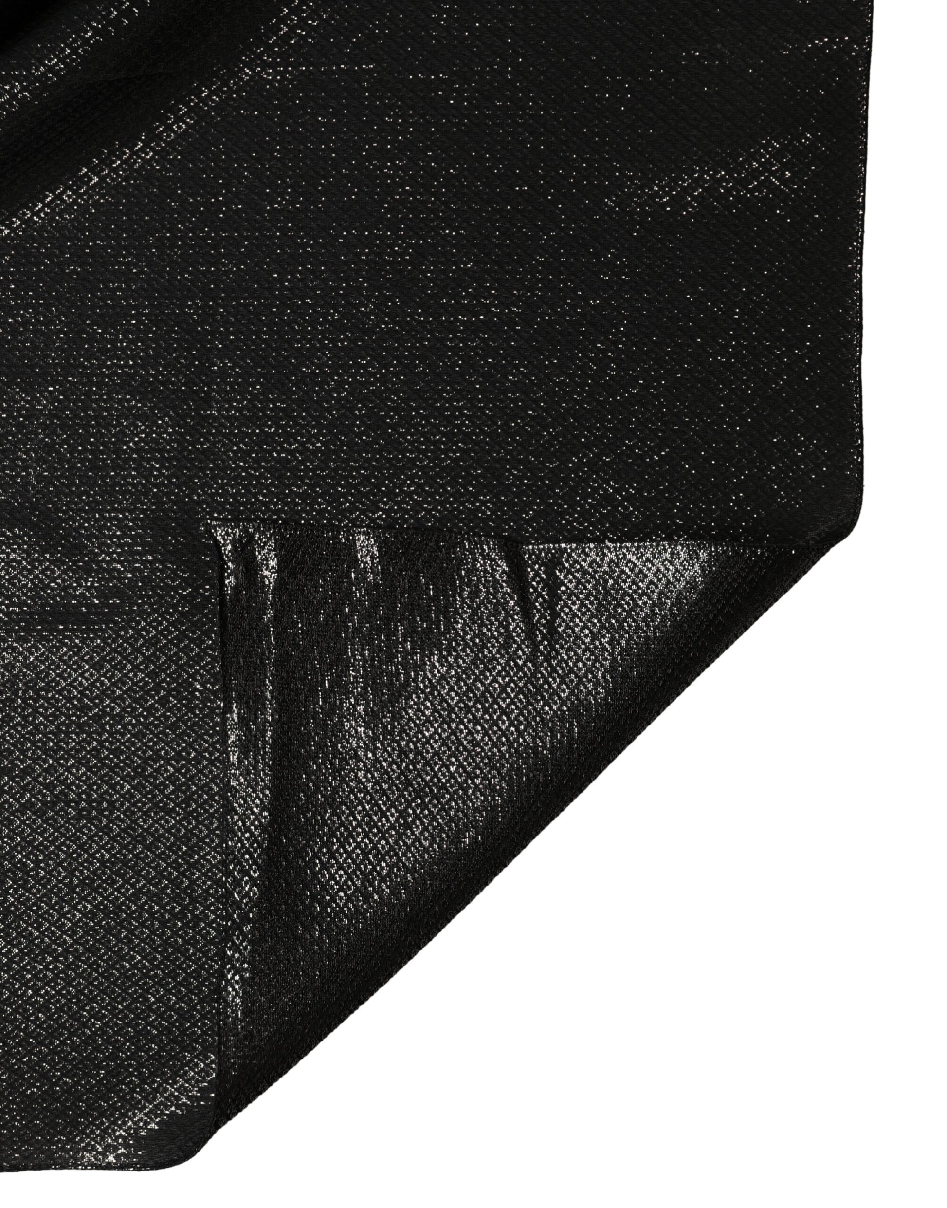 Black Silk Square Wrap Shawl Foulard 122cm x 120cm  Scarf