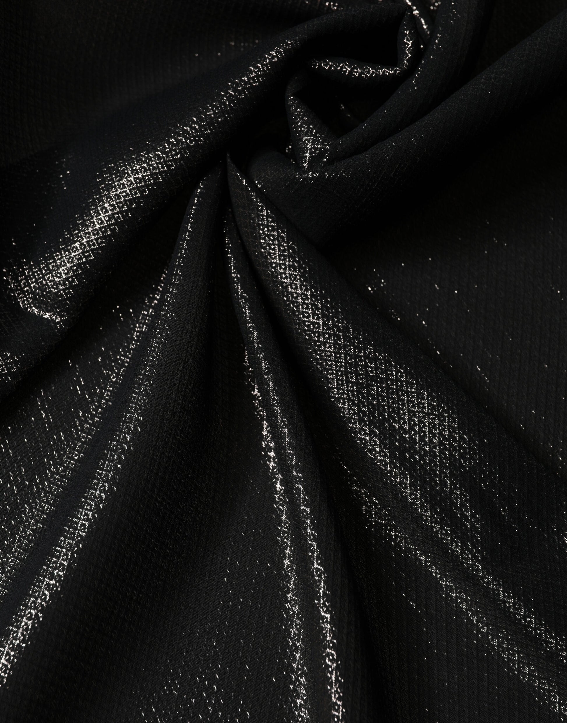 Black Silk Square Wrap Shawl Foulard 122cm x 120cm  Scarf