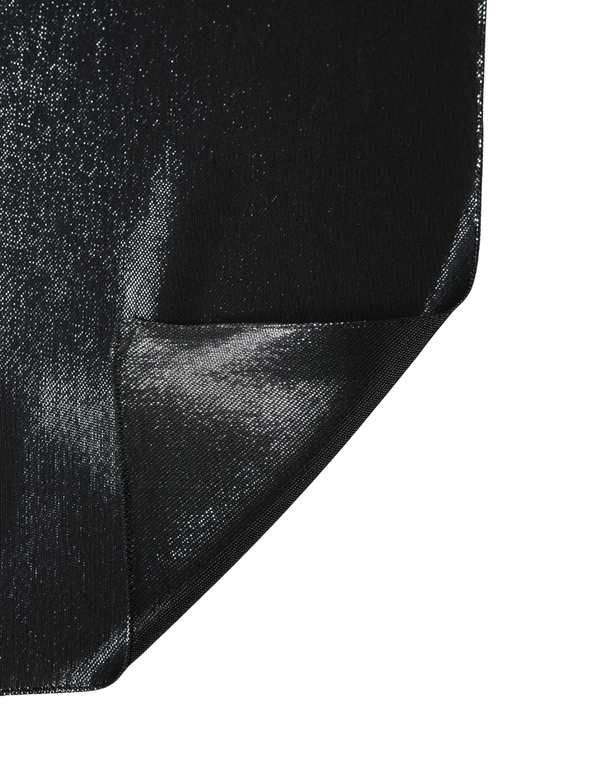 Black Silk Lurex Foulard Wrap Shawl 119cm x 117.5cm  Scarf