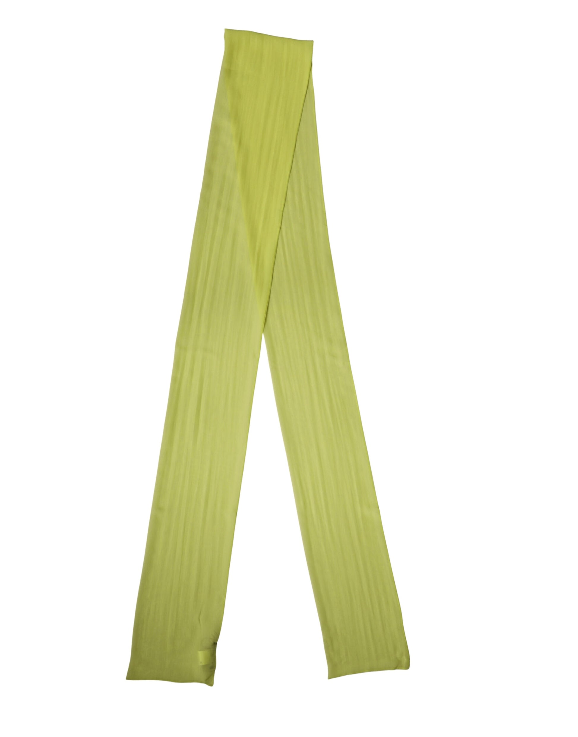 Yellow Green Silk Sash Foulard Stole 292cm x 19cm Scarf