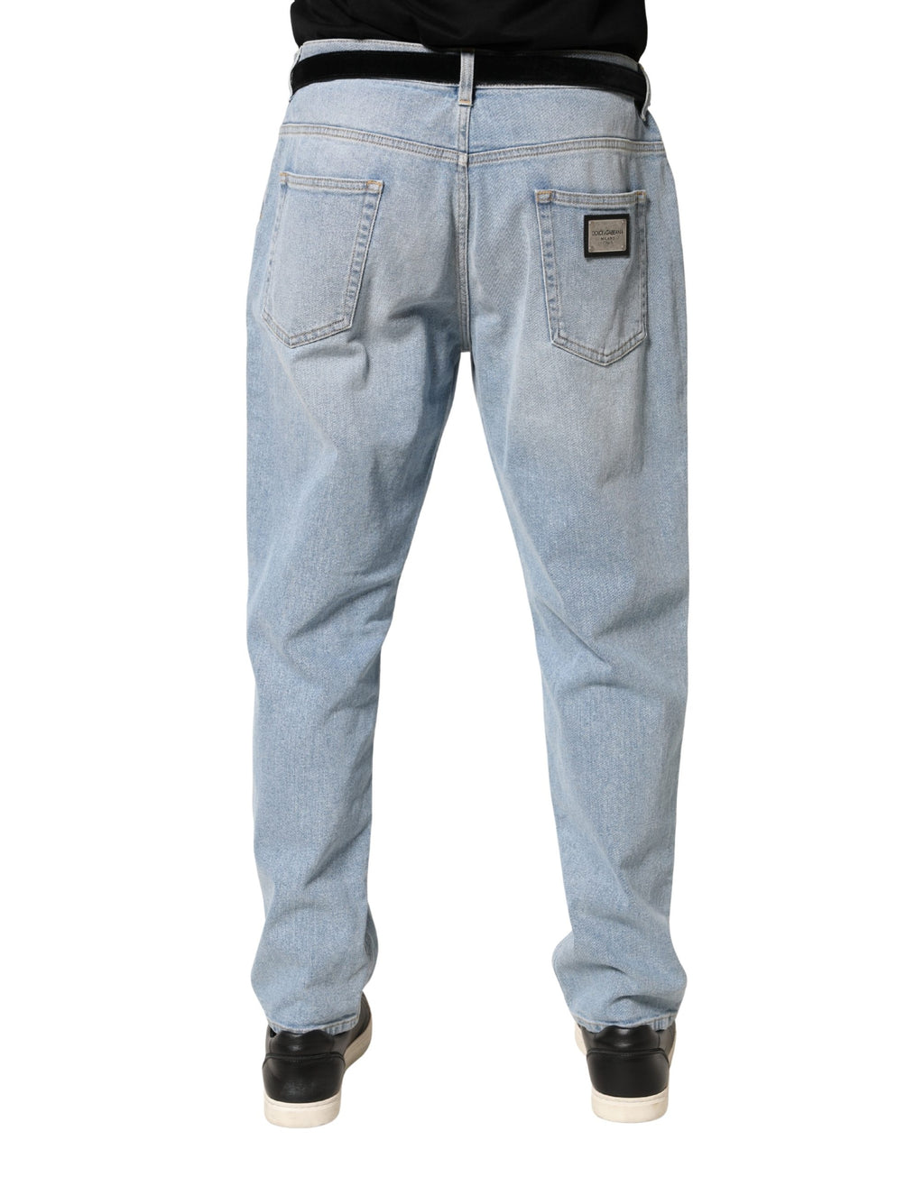 Light Blue Washed Loose Cotton Denim Jeans