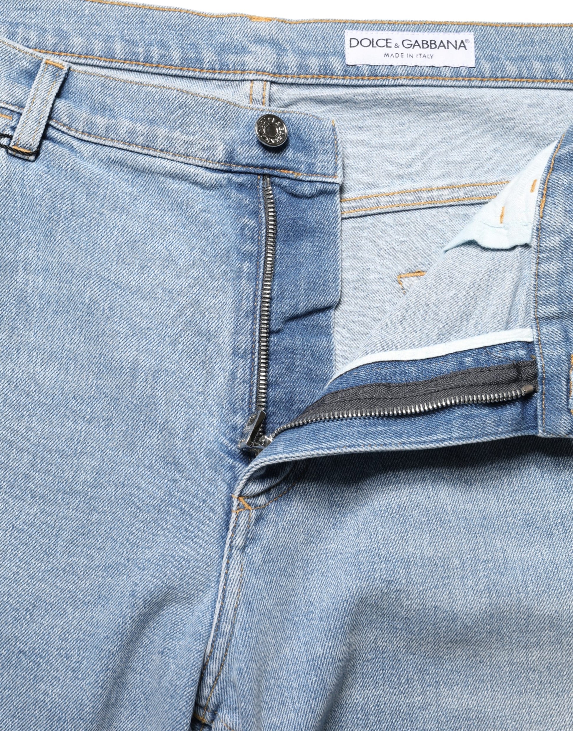 Light Blue Washed Loose Cotton Denim Jeans