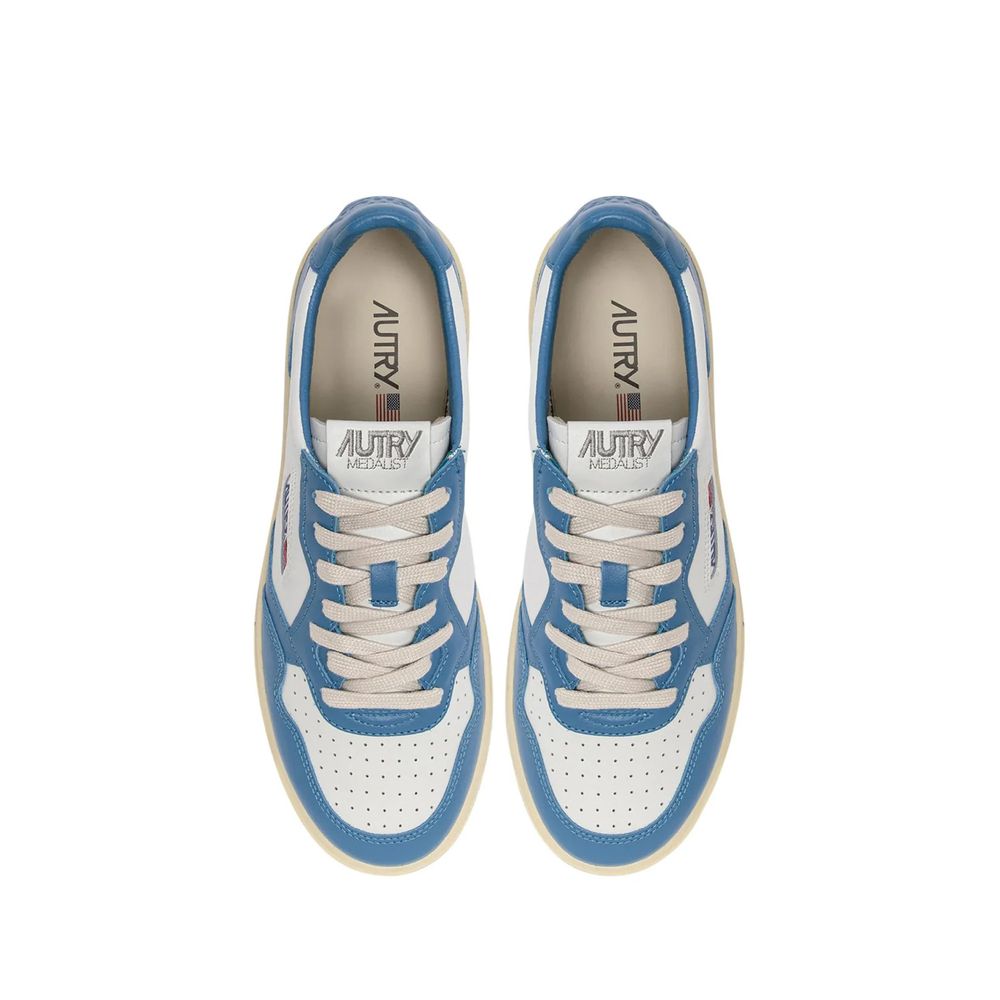 Blue Leather Sneakers