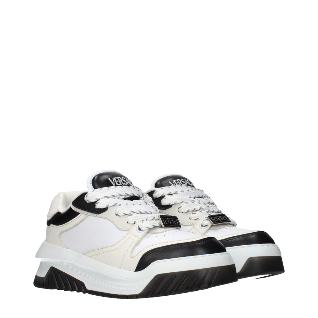 White Leather Low Top Sneakers