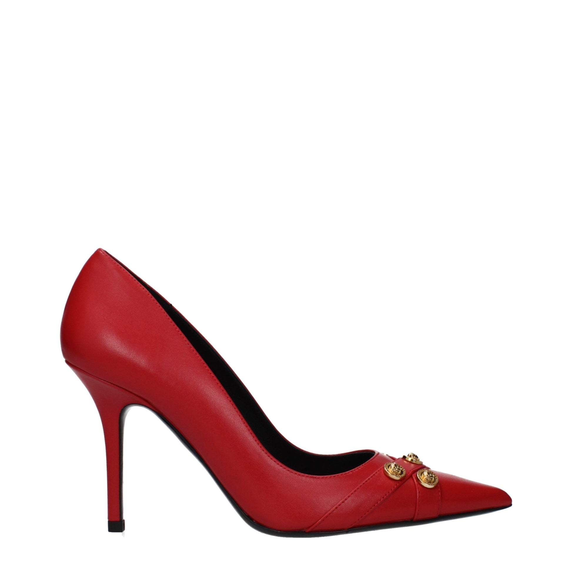 Red Leather High Heel Pumps