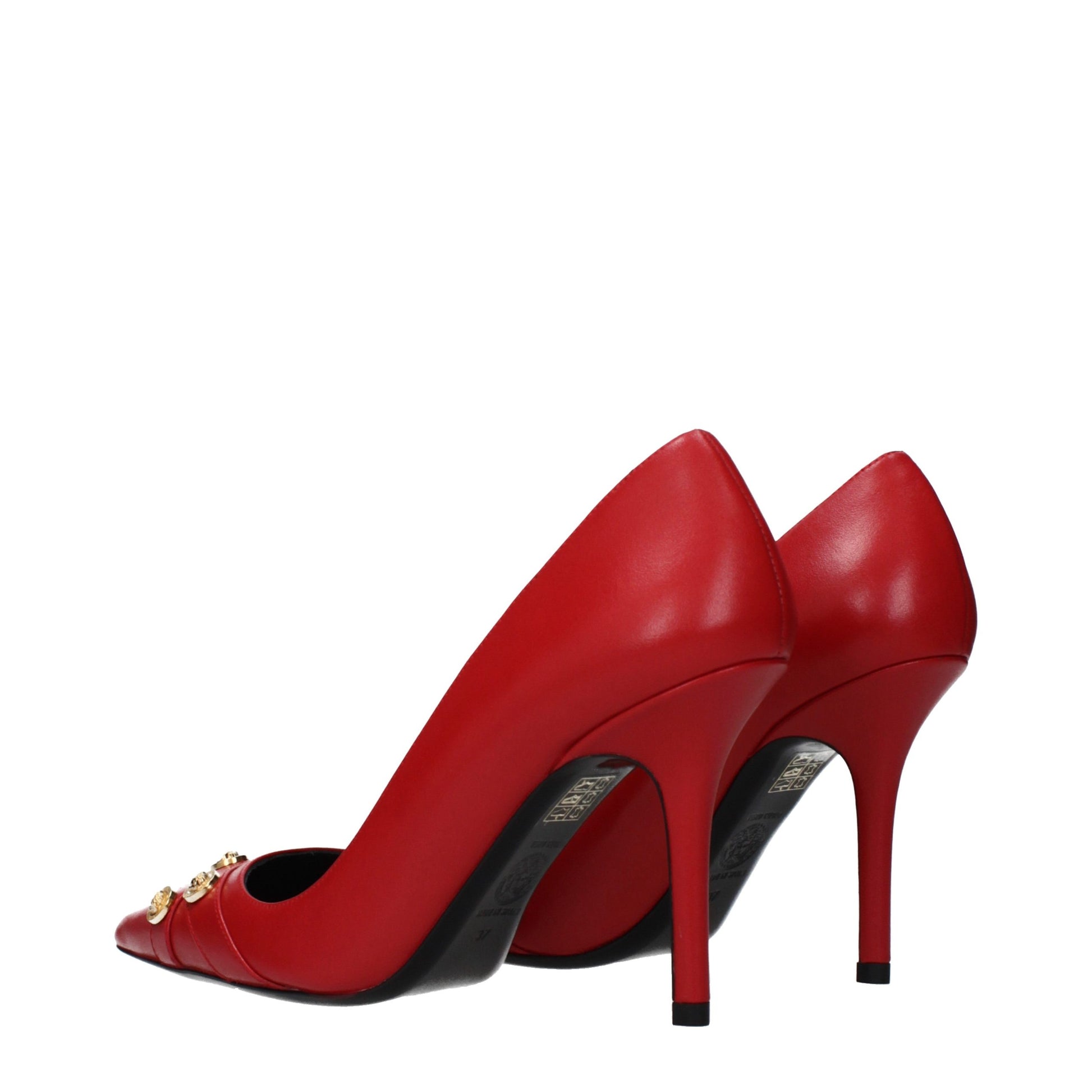Red Leather High Heel Pumps