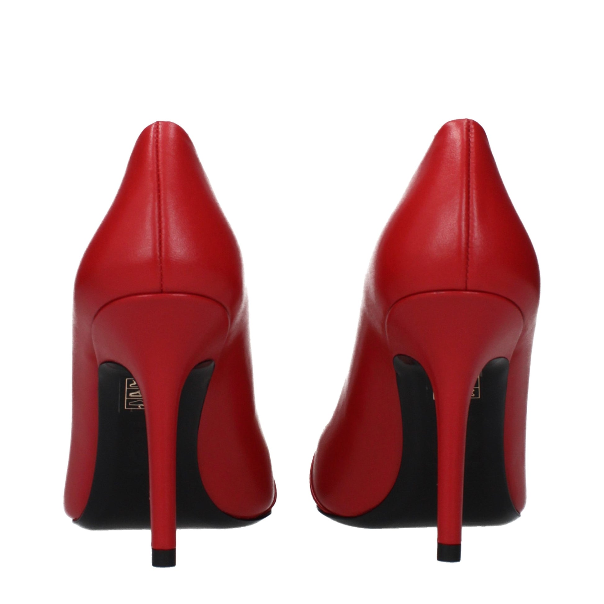 Red Leather High Heel Pumps