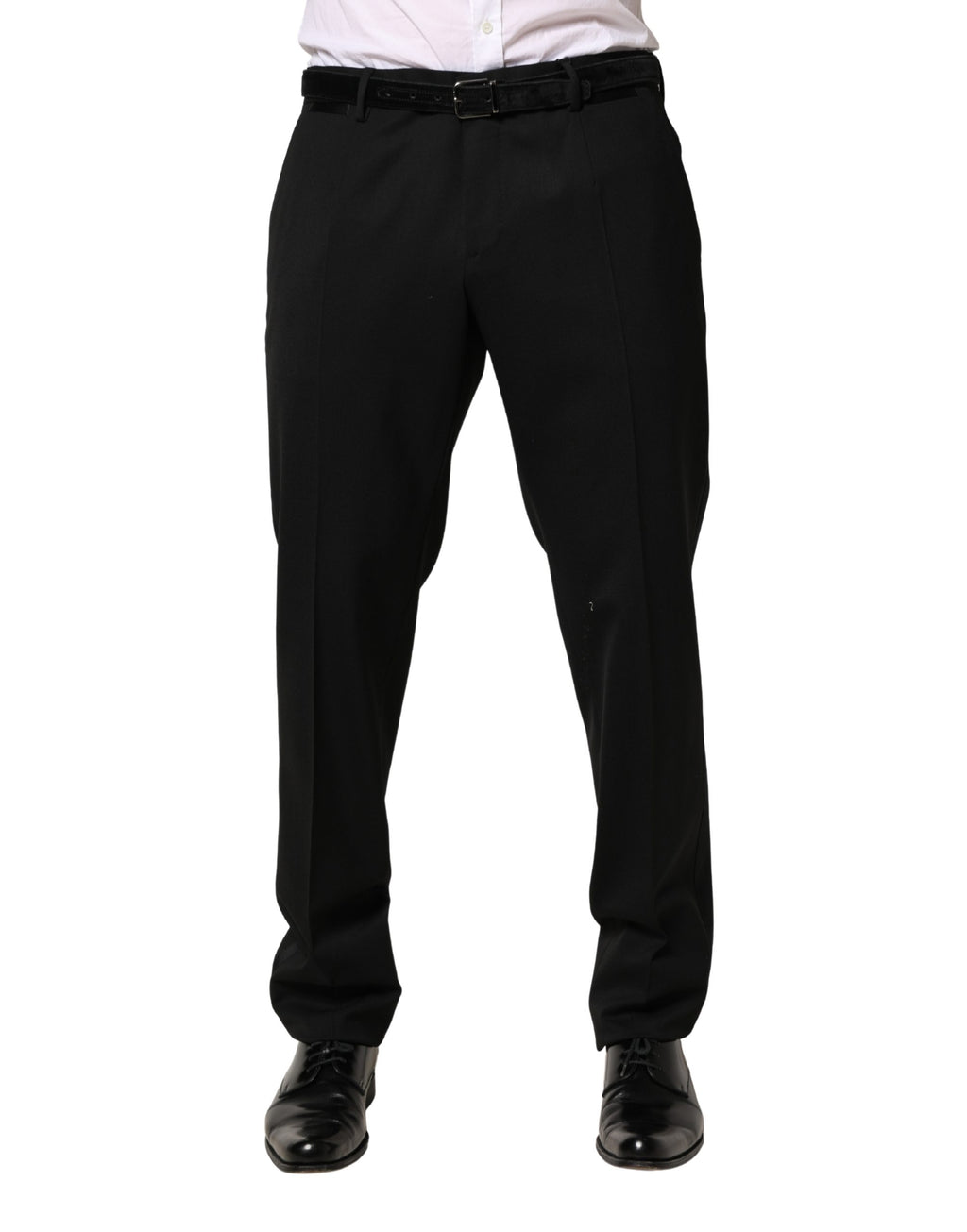 Black Wool Skinny Men Dress Trouser Pants