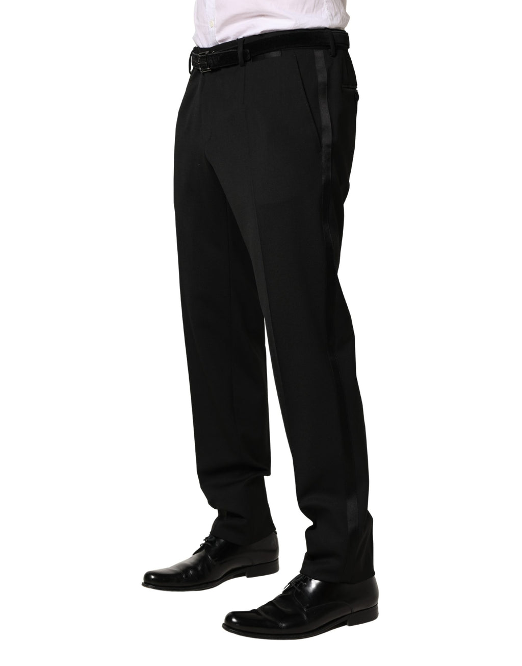 Black Wool Skinny Men Dress Trouser Pants