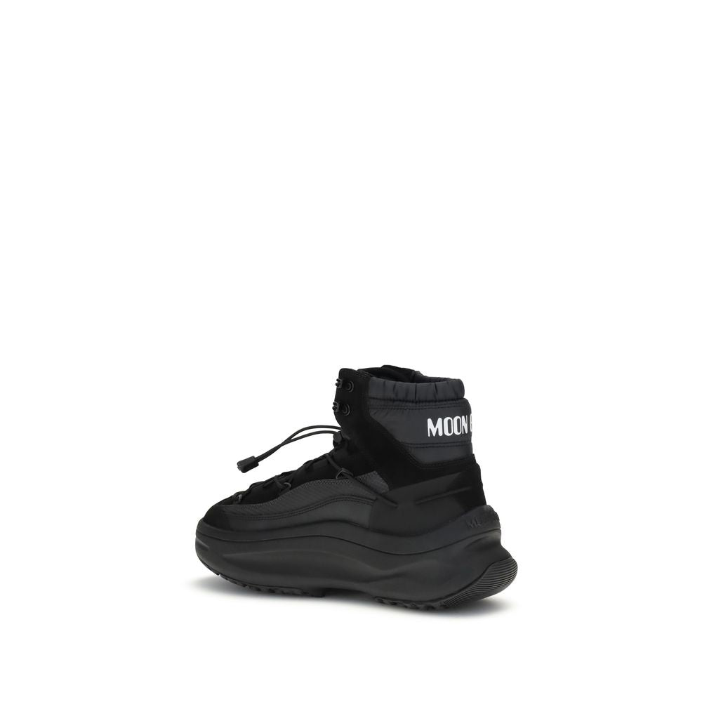 Black Polyester Athletic Sneakers