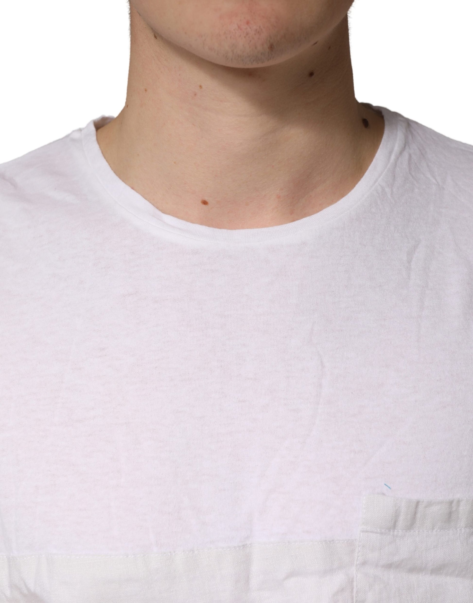 White 100% Cotton Plain Round Neck Men Shirt T-shirt