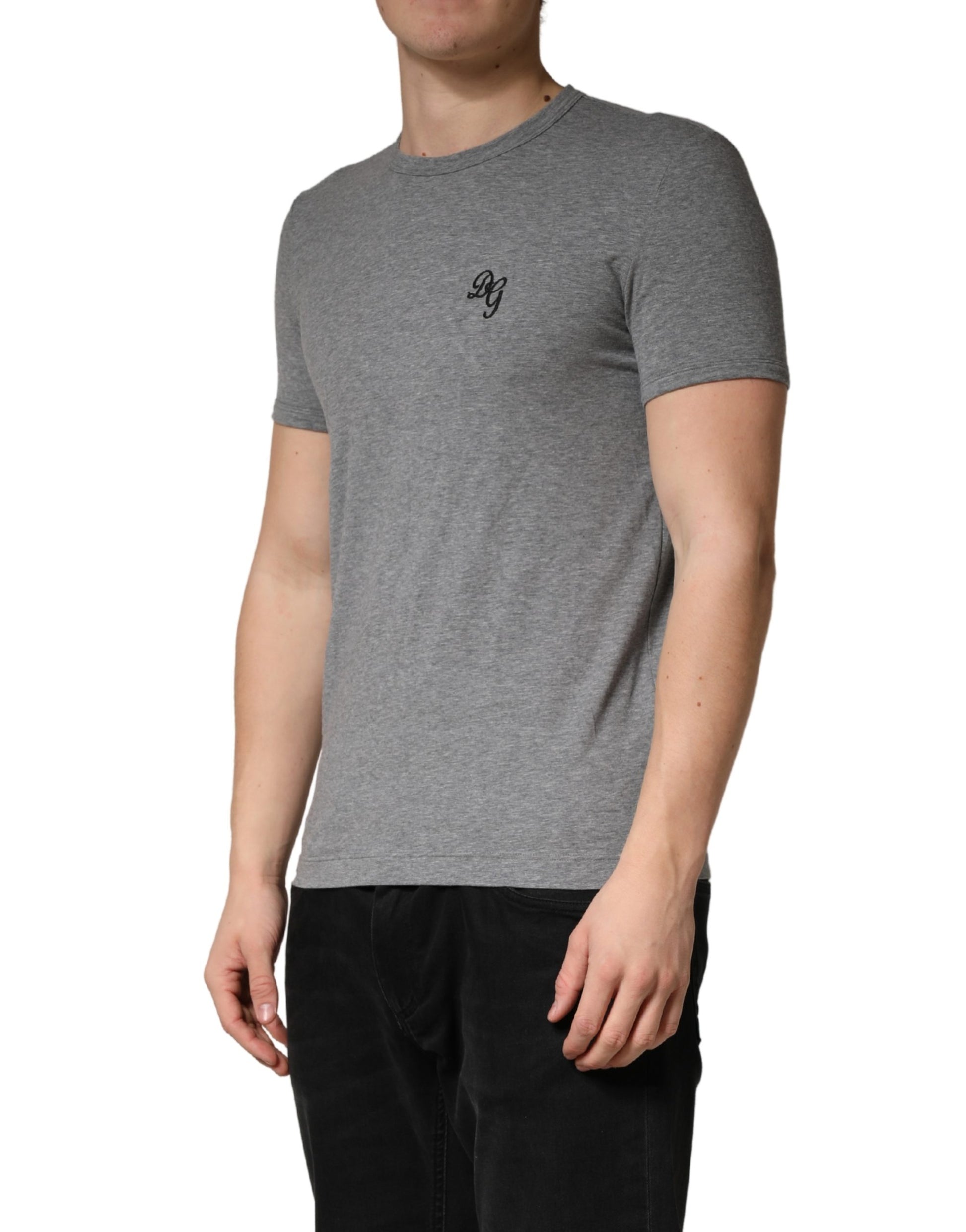 Gray DG Logo Crew Neck Men Underwear T-shirt