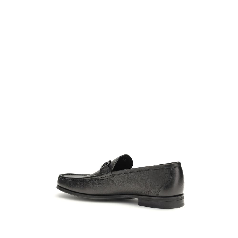 Black Calf Leather Bos Taurus Slip-On Loafers