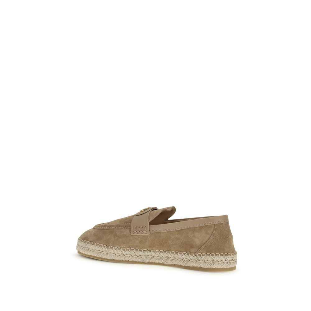 Beige Calf Leather Bos Taurus Espadrilles