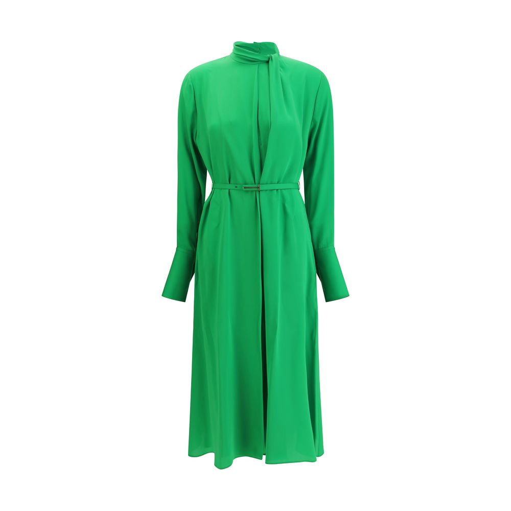 Bicolor Silk Long Dress