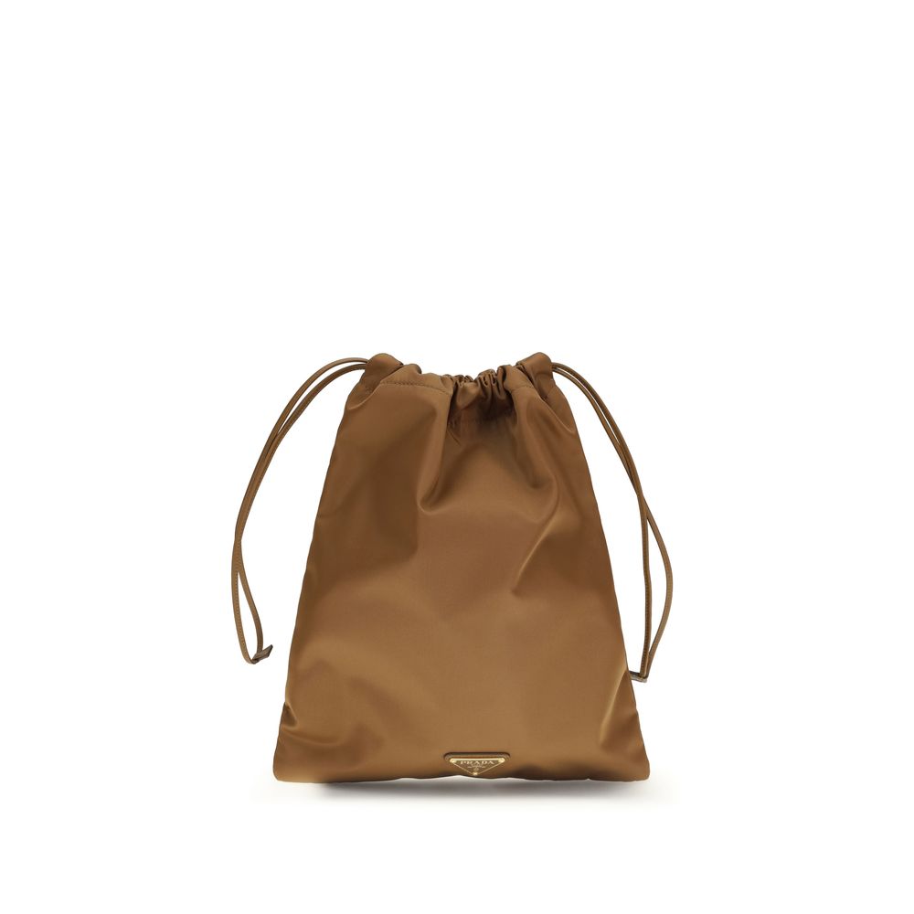 Brown Recycled Polyamide Clutch Bag