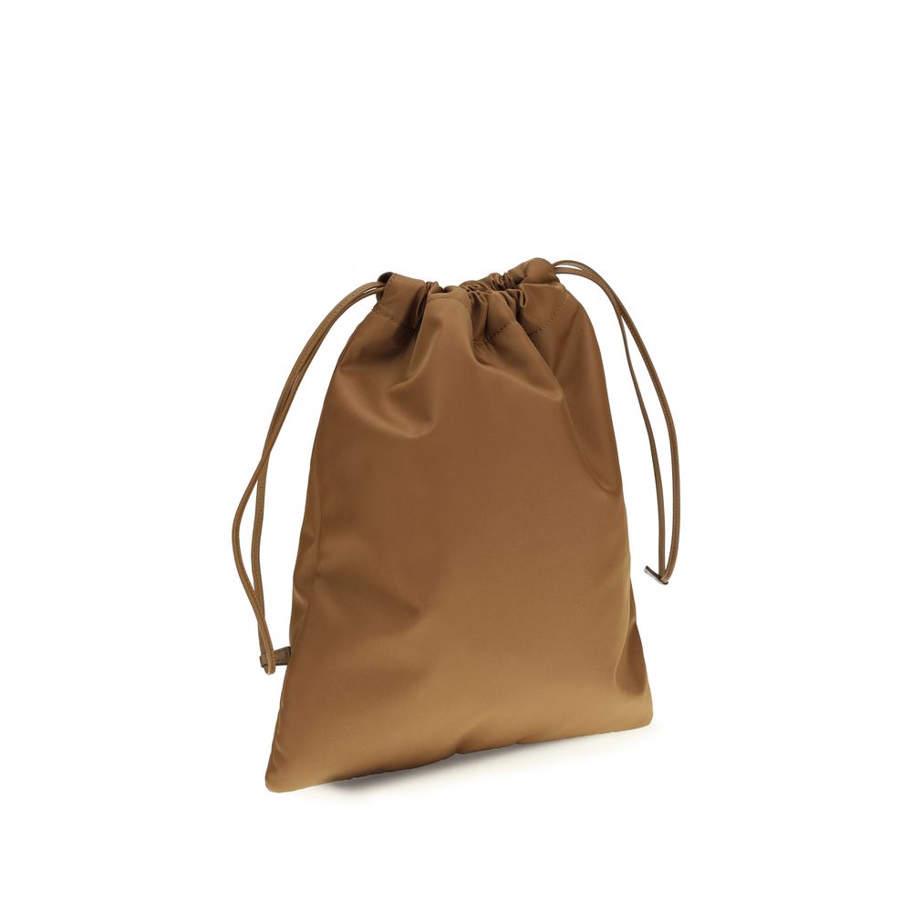Brown Recycled Polyamide Clutch Bag