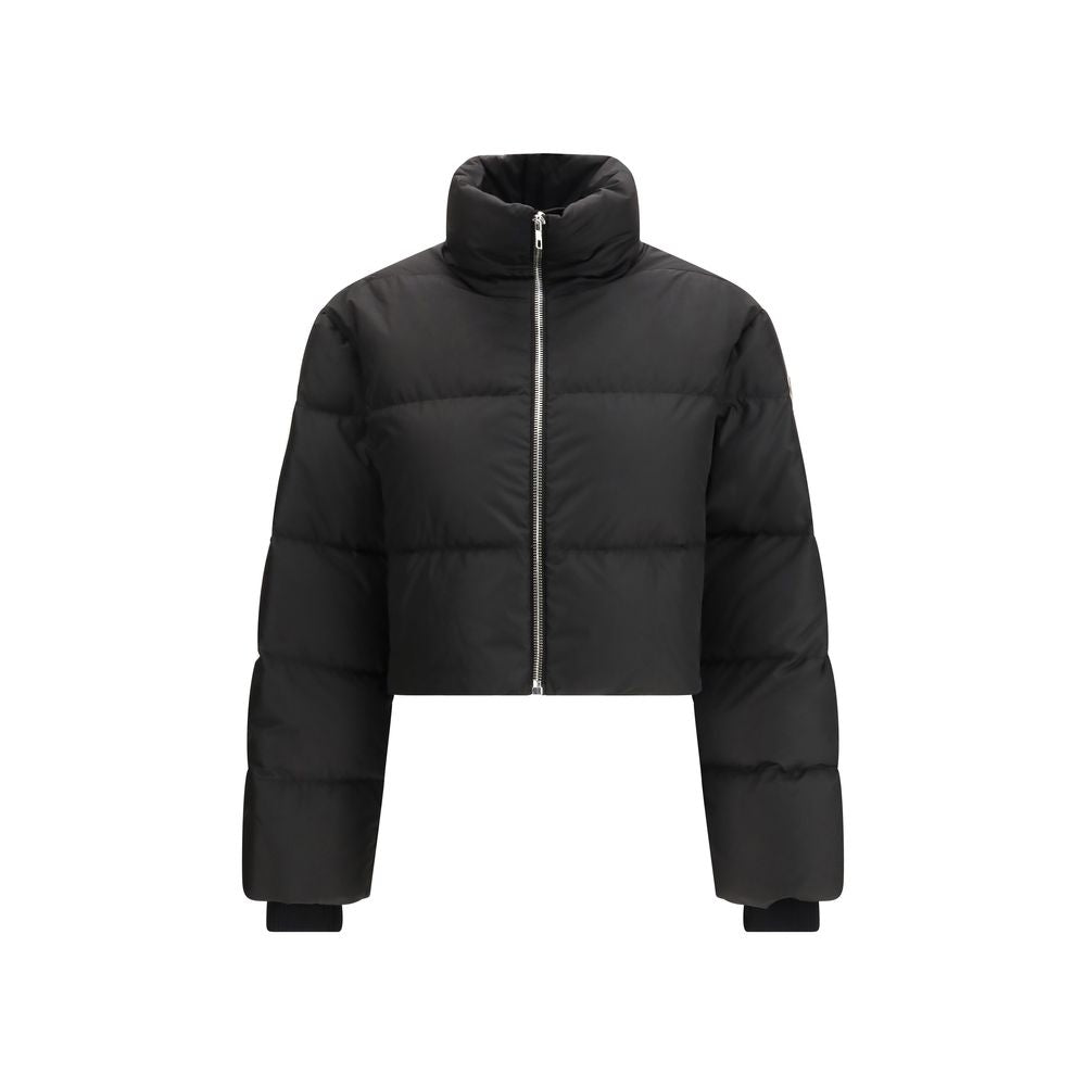 Black Polyester Full-Length Jacket