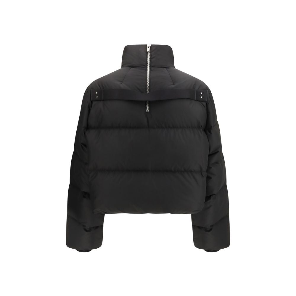 Black Polyester Full-Length Jacket