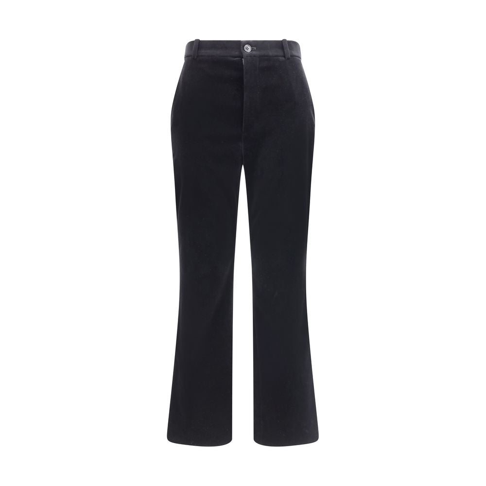 Black Cotton Casual Pants