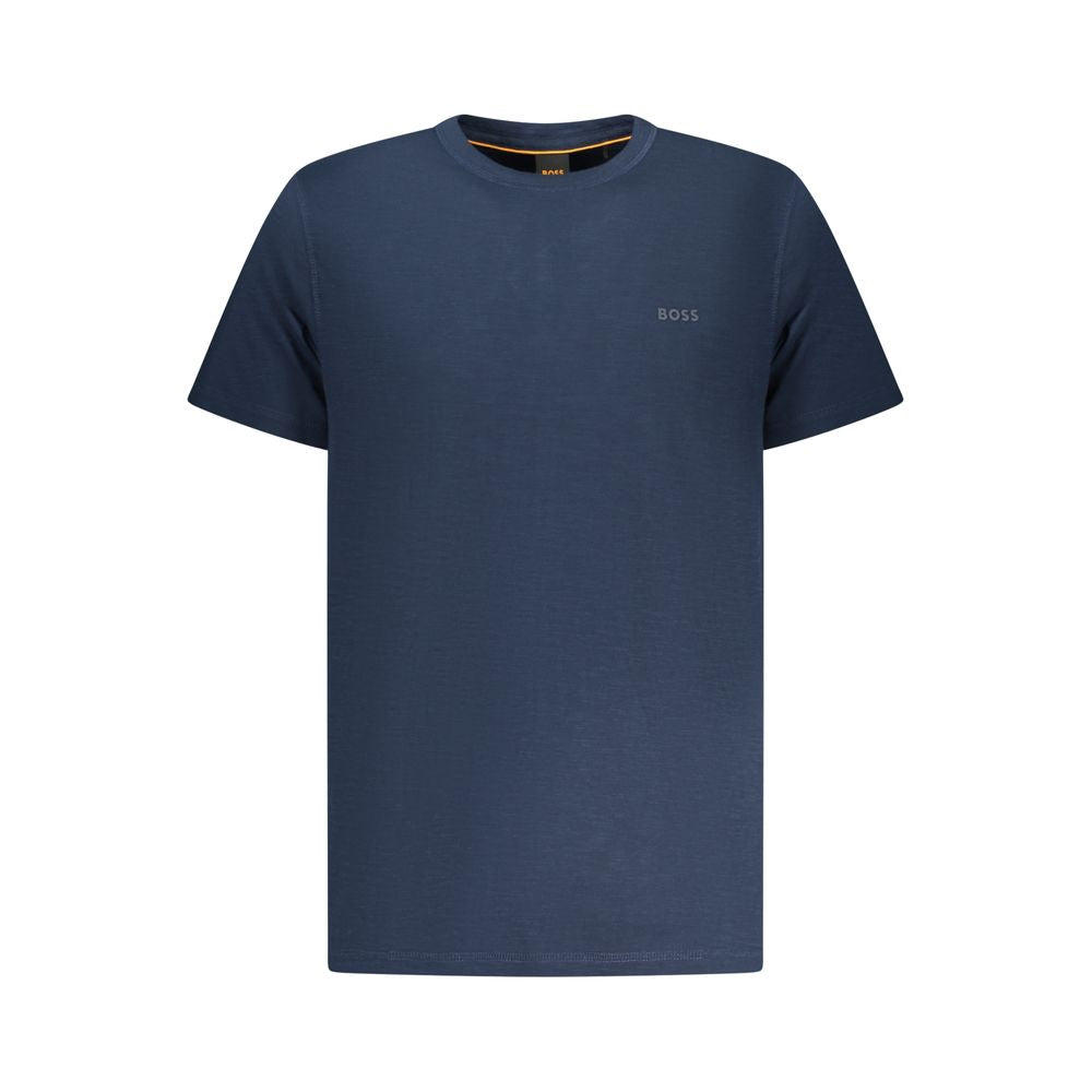 Blue Cotton Men T-Shirt