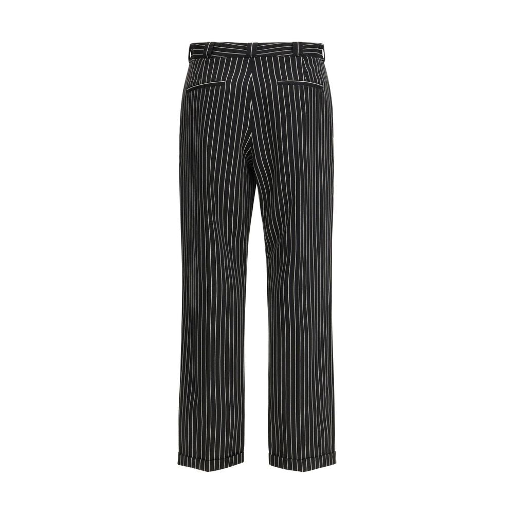 Black Wool Casual Pants