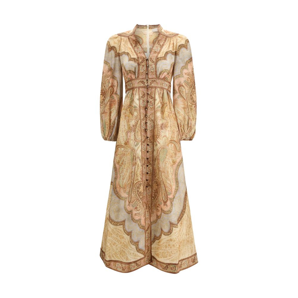 Multicolor Linen Long Dress