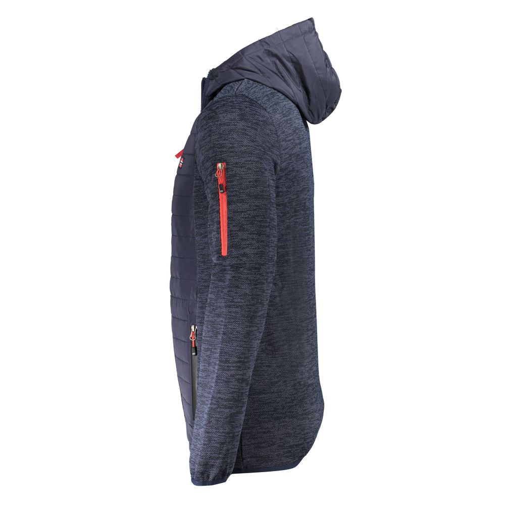 Blu Polyester Men's Jacket