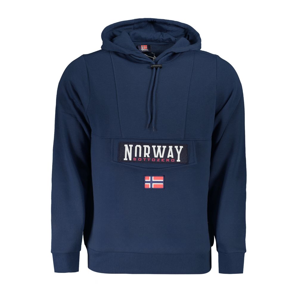 Blue Cotton Men Sweatshirt