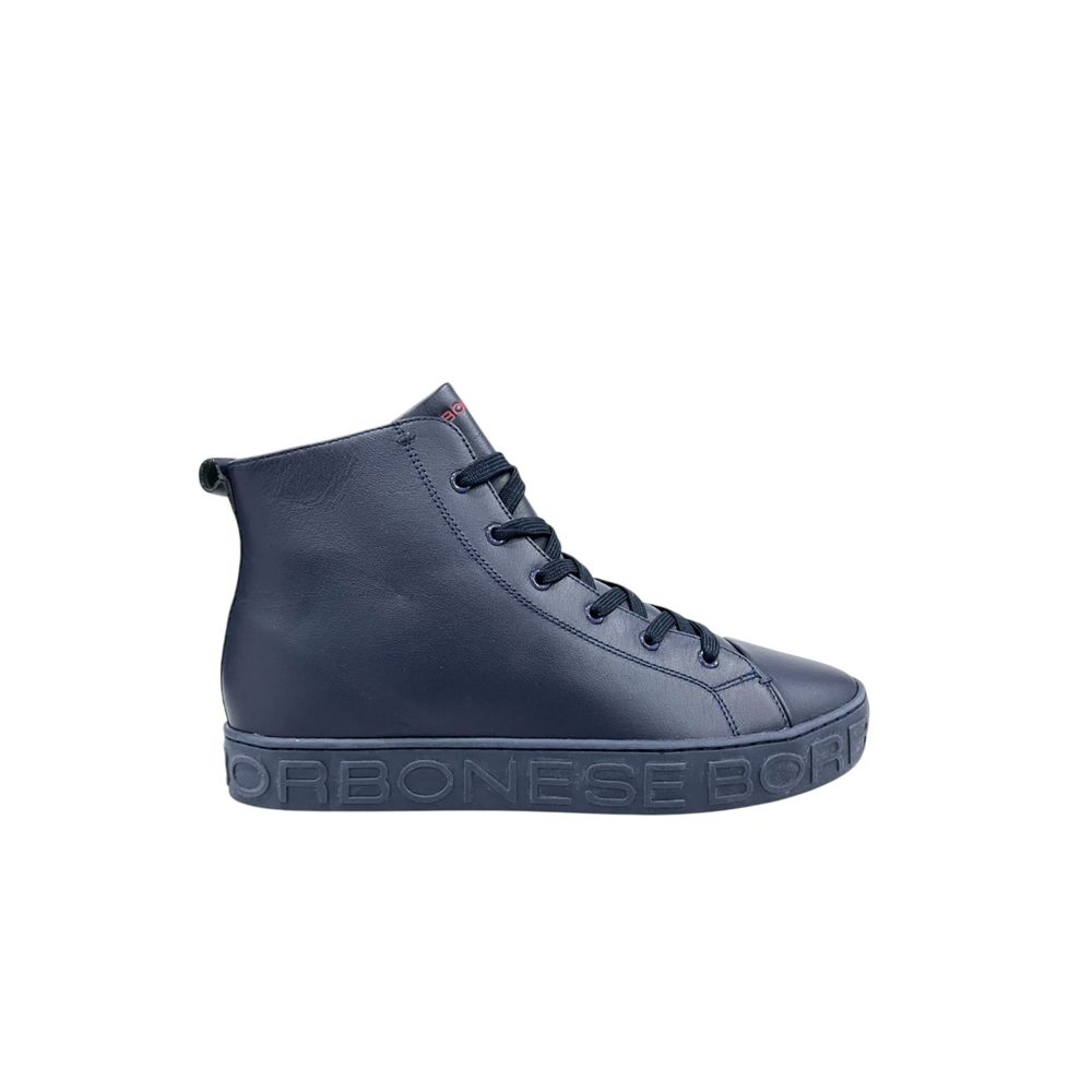 Blue Genuine Leather Men Sneaker